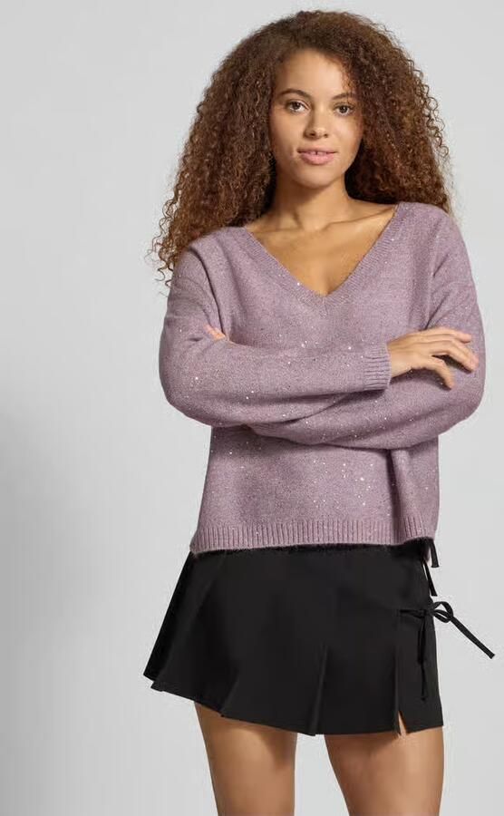 Only Regular fit gebreide pullover met pailletten model 'ARIZONA' - Foto 7