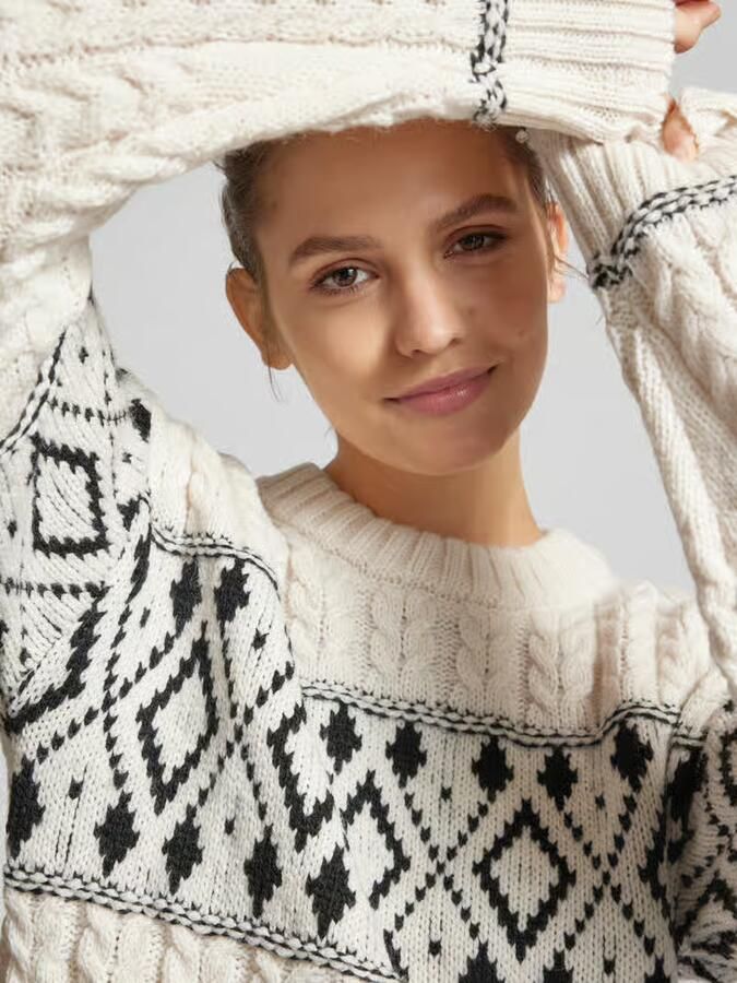 Only Regular fit gebreide pullover met ribboorden model 'MARENT' - Foto 7