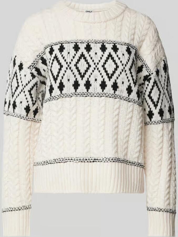 Only Regular fit gebreide pullover met ribboorden model 'MARENT'
