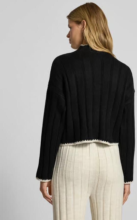 Only Gebreide pullover met geribde opstaande kraag model 'CHICK'