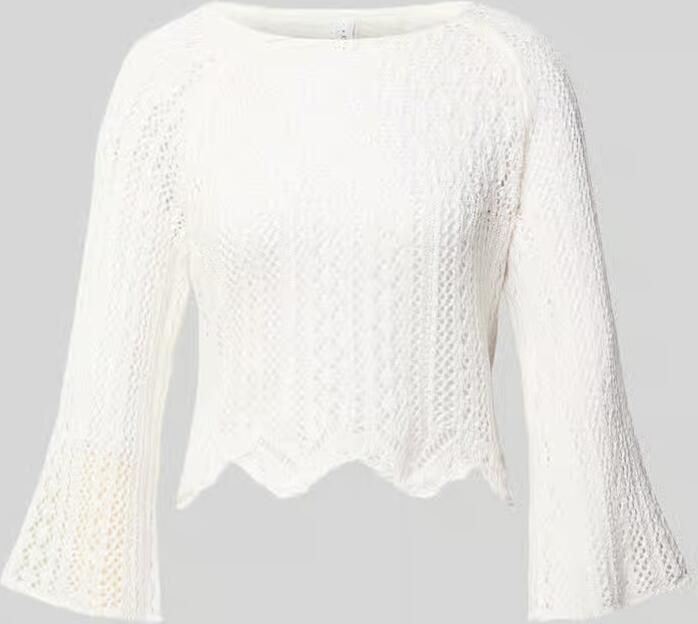 Only Korte gebreide pullover met all-over broderie anglaise model 'NOLA' - Foto 8