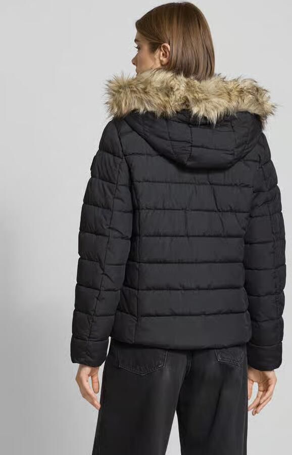 Only Regular fit gewatteerd jack met afneembaar imitatiebont model 'NEWLUNA'