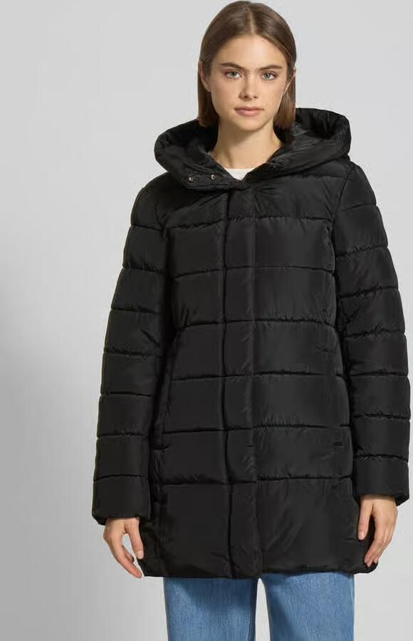 Only Shaped fit gewatteerde lange jas met aangenaaide capuchon model 'LINA'