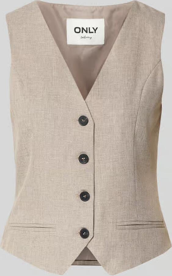 Only Regular fit gilet met enkele knoopsluiting model 'LINDA'
