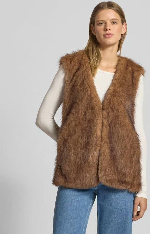 Only Regular fit gilet van imitatiebont met haakjessluiting model 'DAWN' - Foto 2