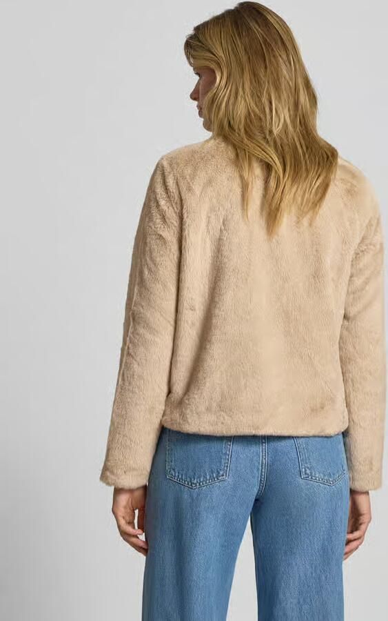 Only Regular fit jack van imitatiebont met opstaande kraag model 'NEWVIDA'