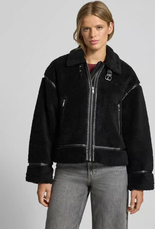 Only Regular fit jack van teddybont met leren details model 'MICHELLE' - Foto 5