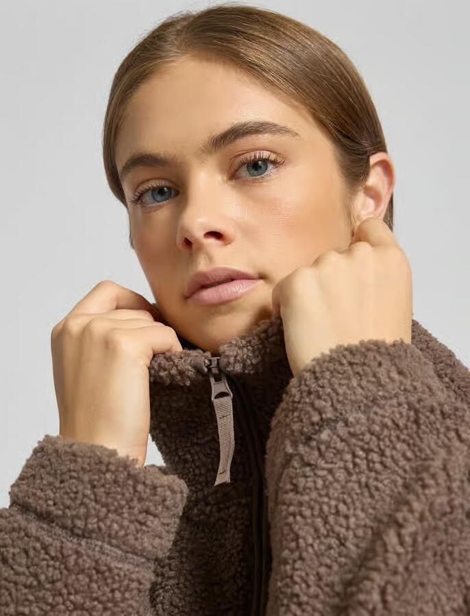 Only Regular fit jack van teddybont met steekzakken opzij model 'MEGAN'