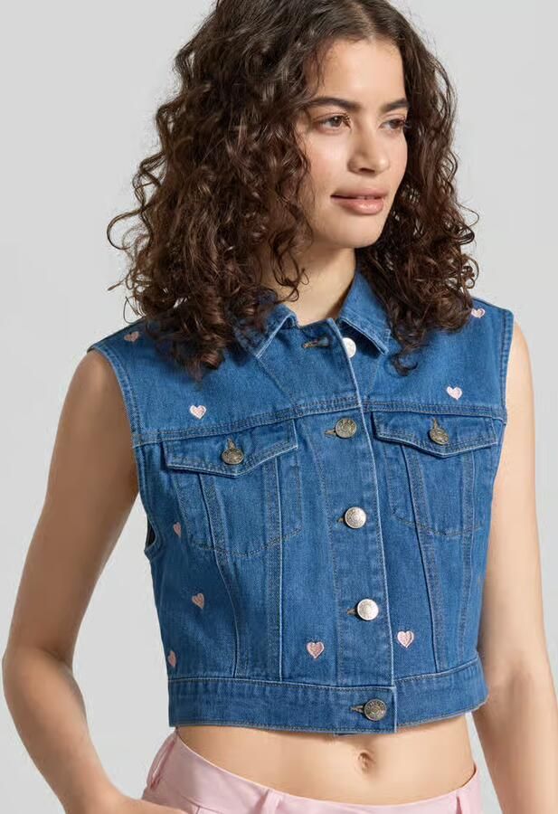 Only regular fit jeansgilet met motiefprint model 'VEGA'