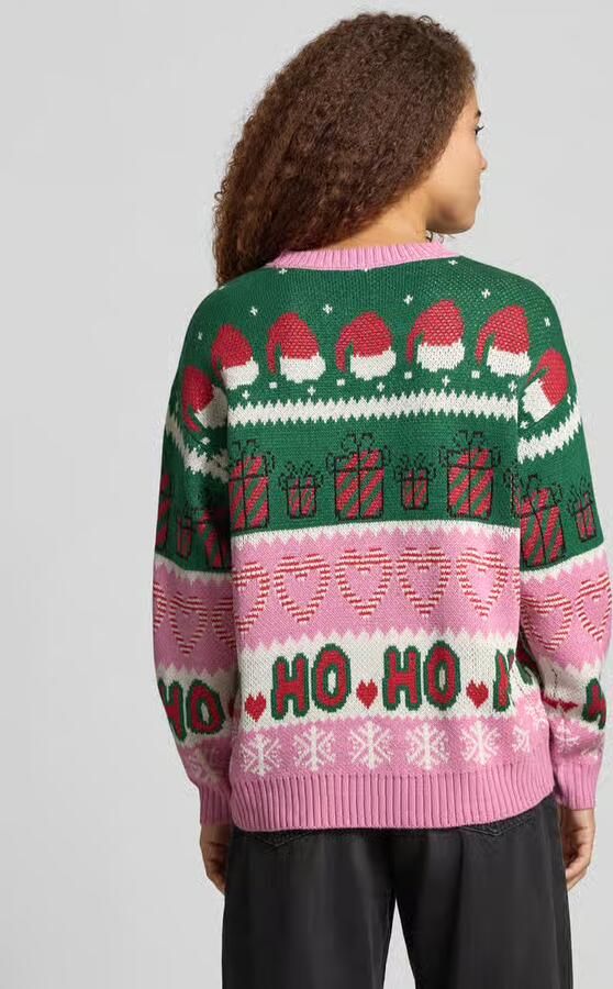 Only Regular fit kersttrui met glitterdetails model ''XMAS HOHO'