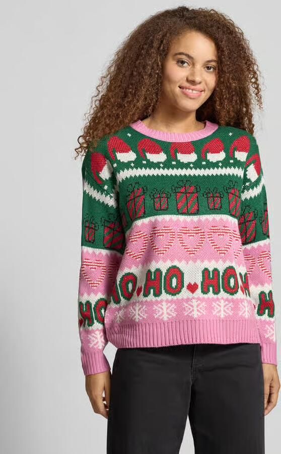 Only Regular fit kersttrui met glitterdetails model ''XMAS HOHO' - Foto 2