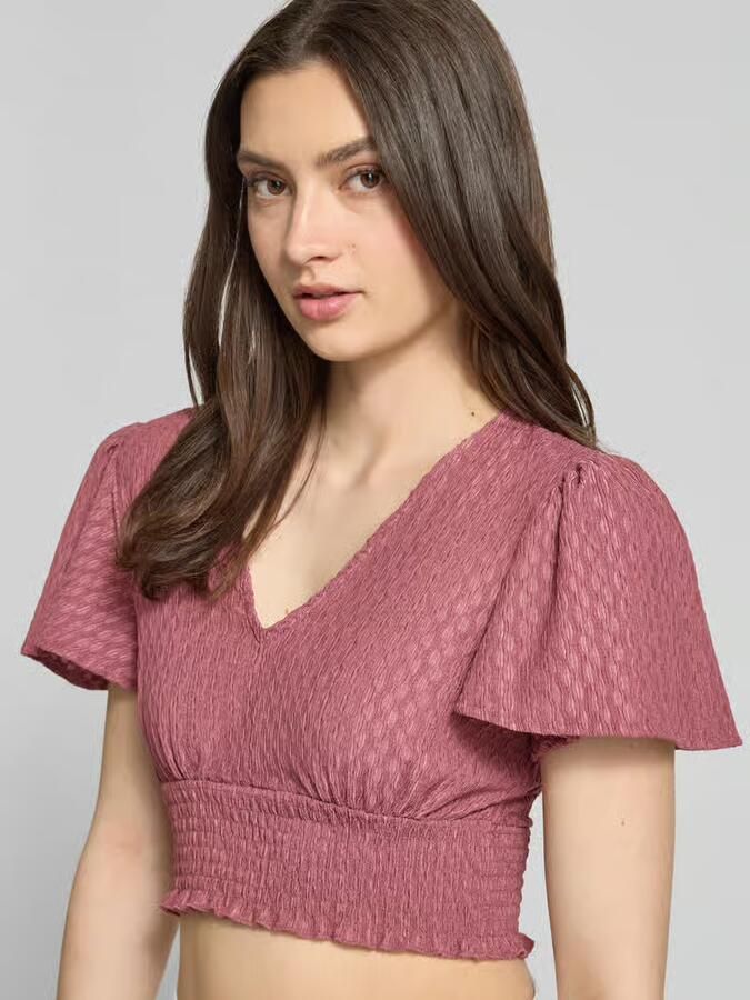 Only regular fit kort top met structuurpatroon model 'HANNAH' - Foto 2