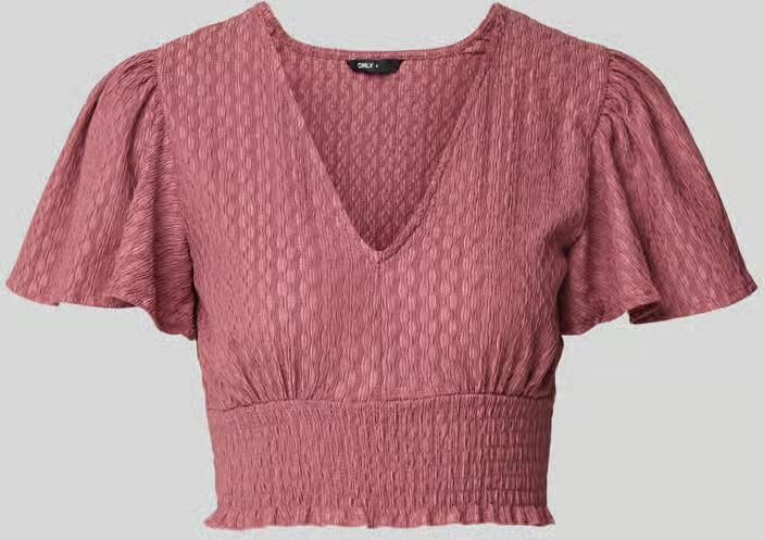 Only regular fit kort top met structuurpatroon model 'HANNAH' - Foto 3
