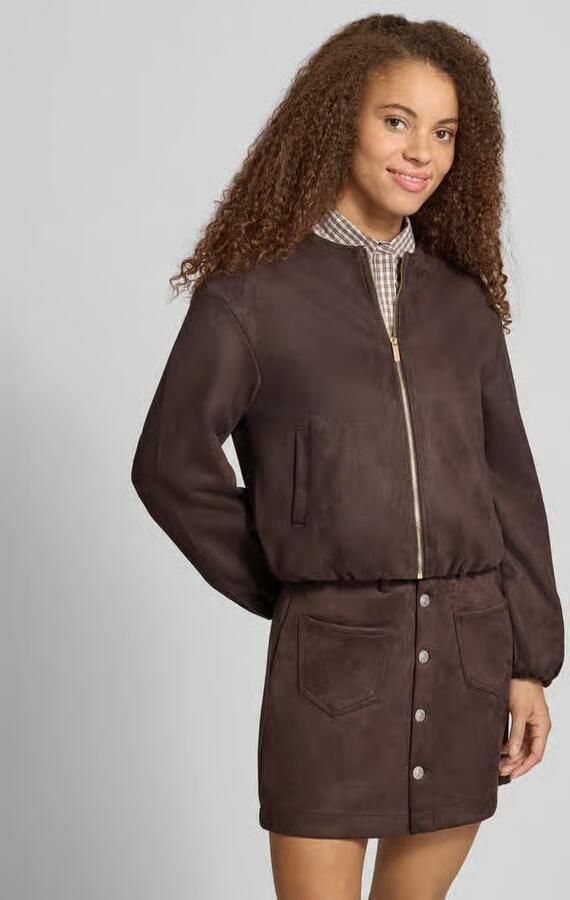 Only Regular fit kunstleren jack in de look van suède model 'STINA' - Foto 2