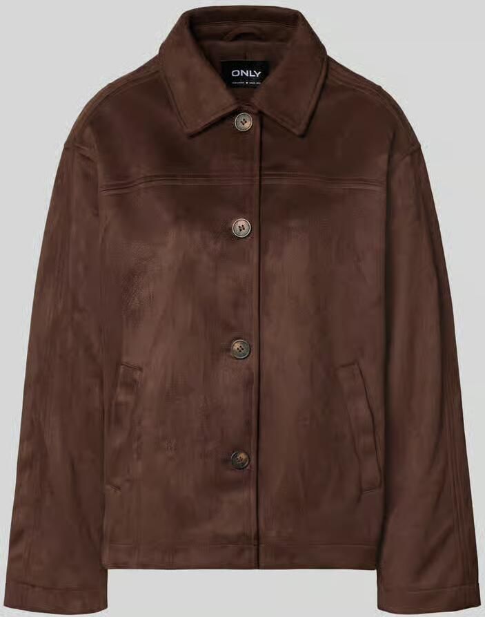Only Regular fit kunstleren jack in velourslook model 'CAROLINA'