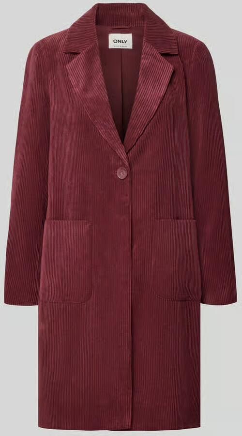 Only Regular fit lange corduroy jas met reverskraag model 'ASTRID'