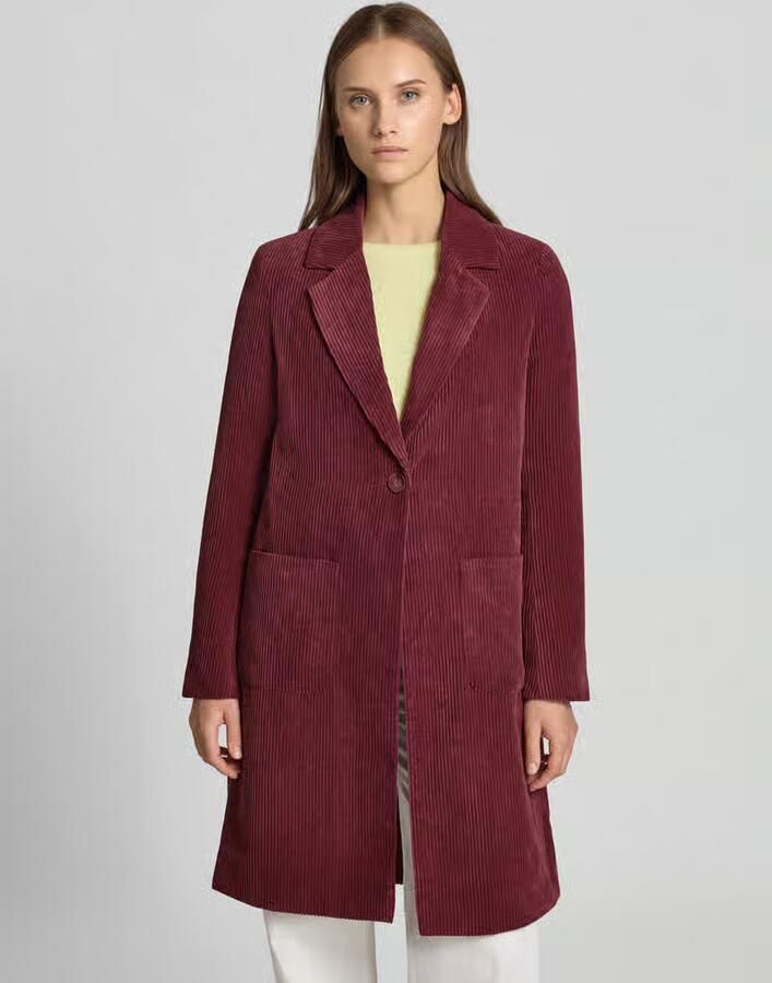 Only Regular fit lange corduroy jas met reverskraag model 'ASTRID' - Foto 2