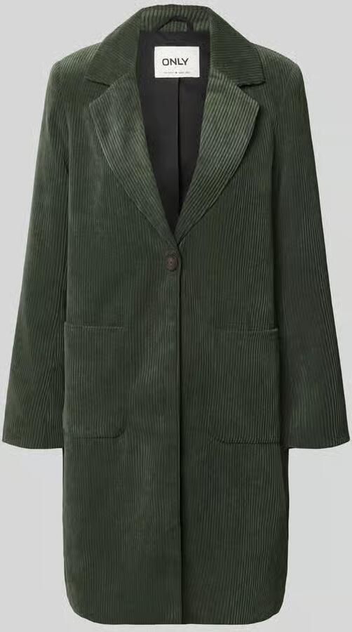 Only Straight fit corduroy lange jas met reverskraag model 'ASTRID'