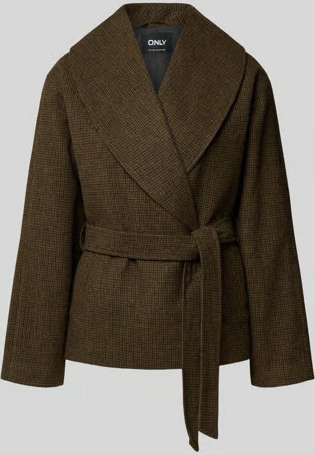 Only Regular Fit lange jas met strikceintuur model 'AUGUSTA'