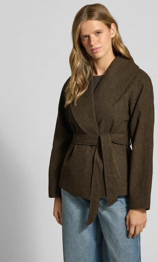 Only Regular Fit lange jas met strikceintuur model 'AUGUSTA' - Foto 3