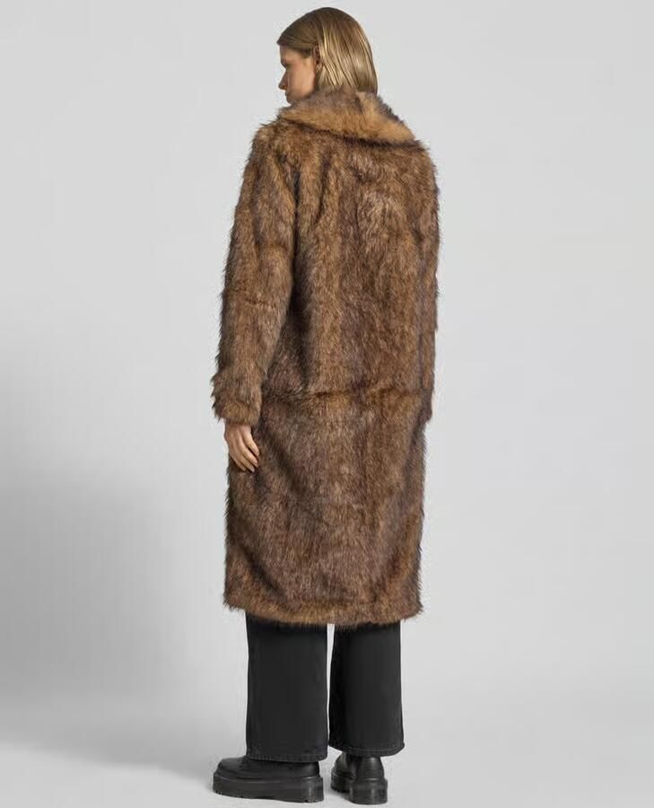 Only Regular fit lange jas van imitatiebont model 'DAWN'