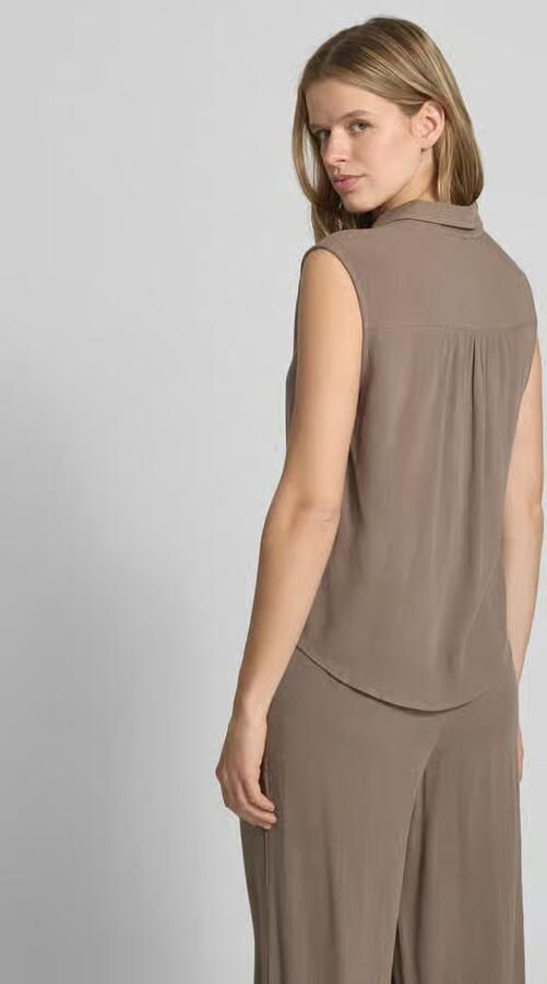 Only regular fit linnen blouse zonder mouwen model 'SIESTA'