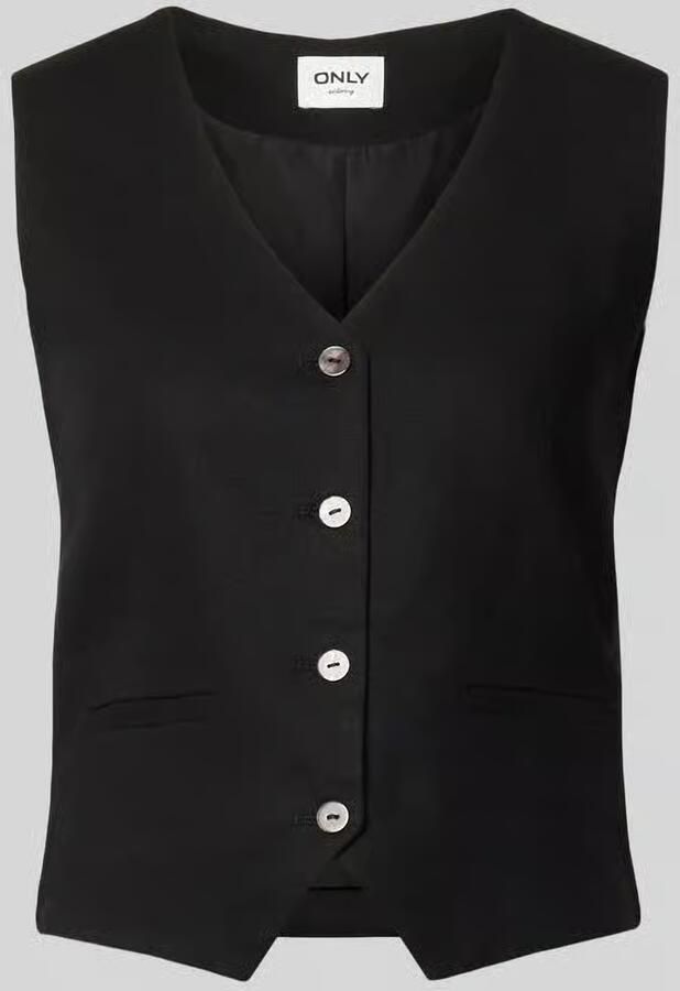 Only regular fit linnen gilet met bindceintuur model 'GOA' - Foto 2
