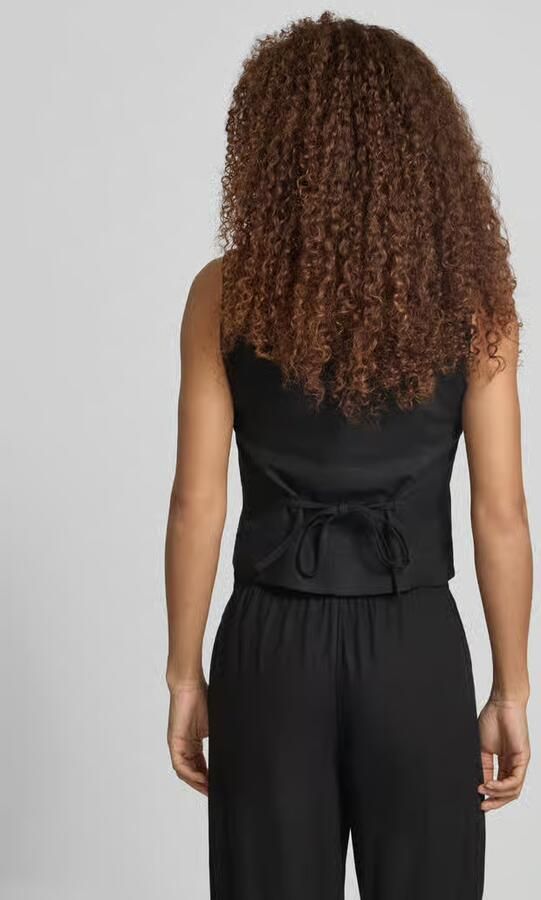 Only regular fit linnen gilet met bindceintuur model 'GOA' - Foto 3