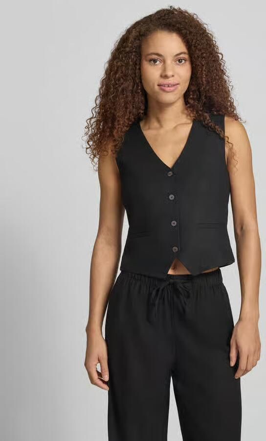 Only regular fit linnen gilet met bindceintuur model 'GOA' - Foto 2