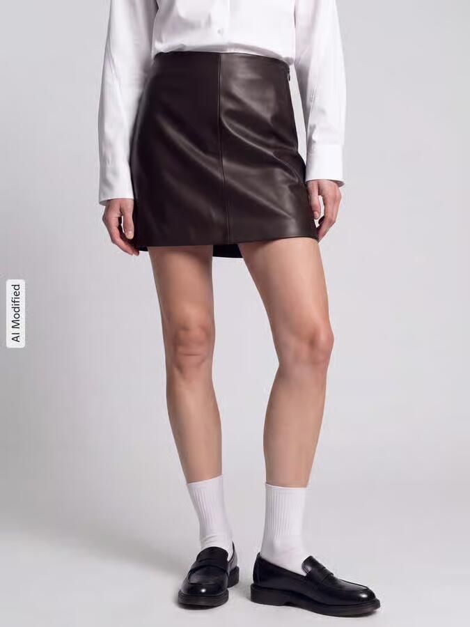 Only Regular fit minirok in leerlook model 'NIELLA' - Foto 5