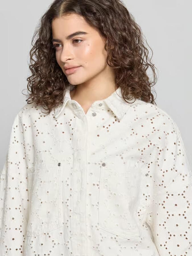 Only regular fit overhemdblouse met ajourwerk model 'JANINE-FLO'