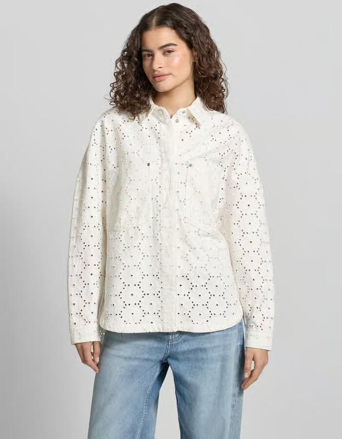 Only regular fit overhemdblouse met ajourwerk model 'JANINE-FLO' - Foto 3