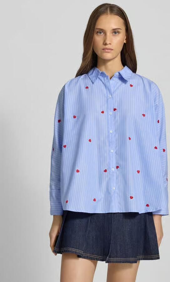 Only Regular fit blouse met lange mouwen en motiefstitching 'NEW LINA GRACE' - Foto 2