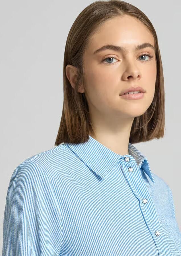 Only Olecey LS Stripe Knot DNM Shirt Cloud Dancer MEDIUM Blue | Freewear Blauw Blue Dames - Foto 7