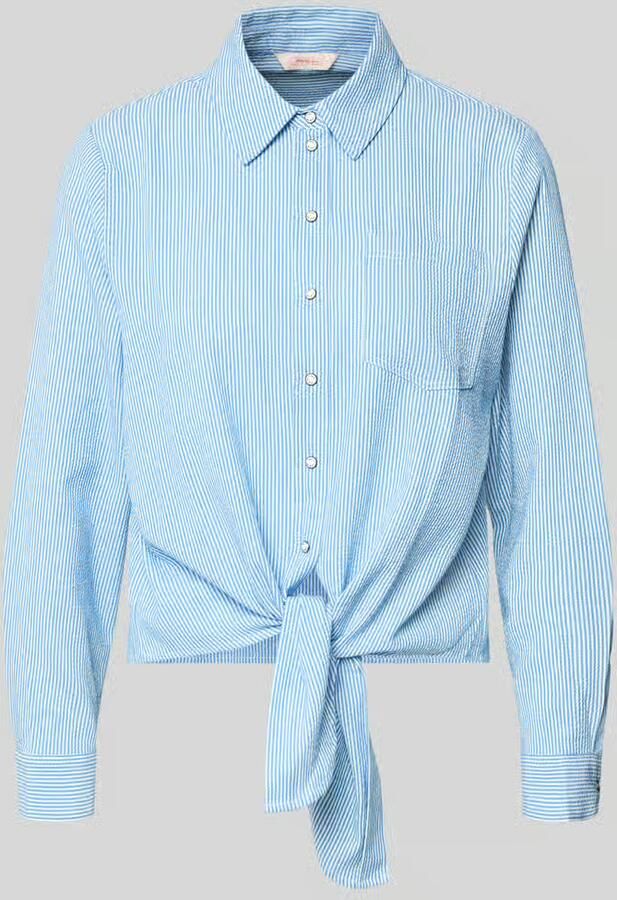 Only Olecey LS Stripe Knot DNM Shirt Cloud Dancer MEDIUM Blue | Freewear Blauw Blue Dames - Foto 12
