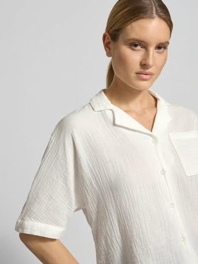 Only Boxy fit blouse met korte mouwen van zuiver katoen model 'THYRA'