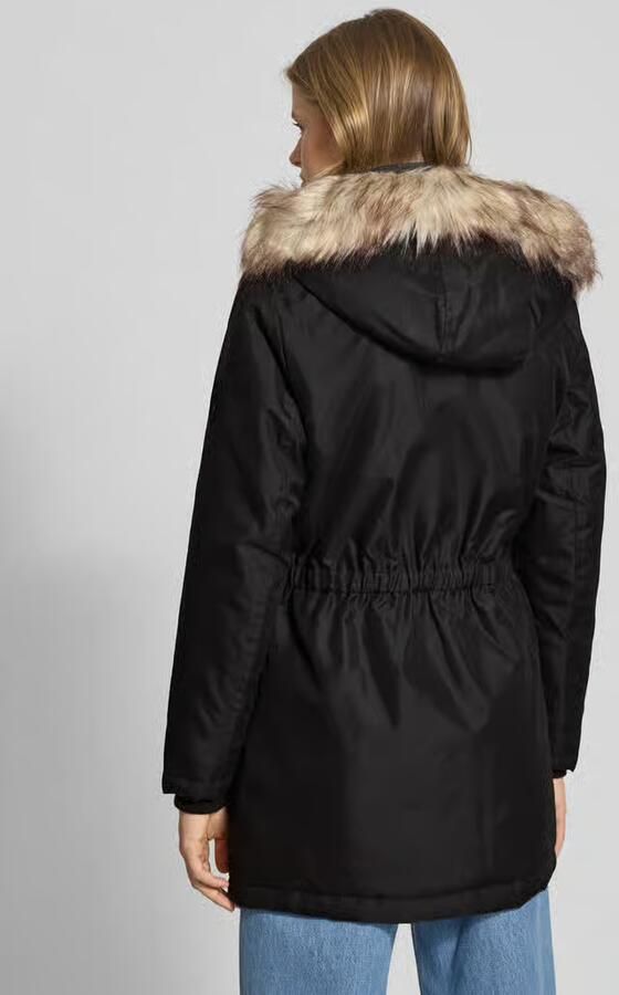 Only Zwarte Hoodie met Ritssluiting en Knoopsluiting Black Dames - Foto 8