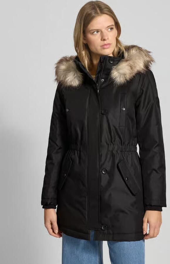 Only Zwarte Hoodie met Ritssluiting en Knoopsluiting Black Dames - Foto 6
