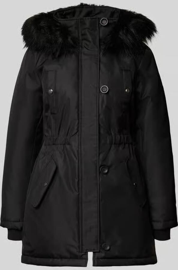 Only Regular fit parka van polyester met afneembare met imitatiebont model 'Iris' - Foto 3