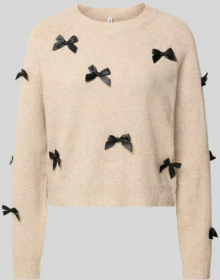 Only Regular fit gebreide pullover met strikdetails model 'NOELLE'