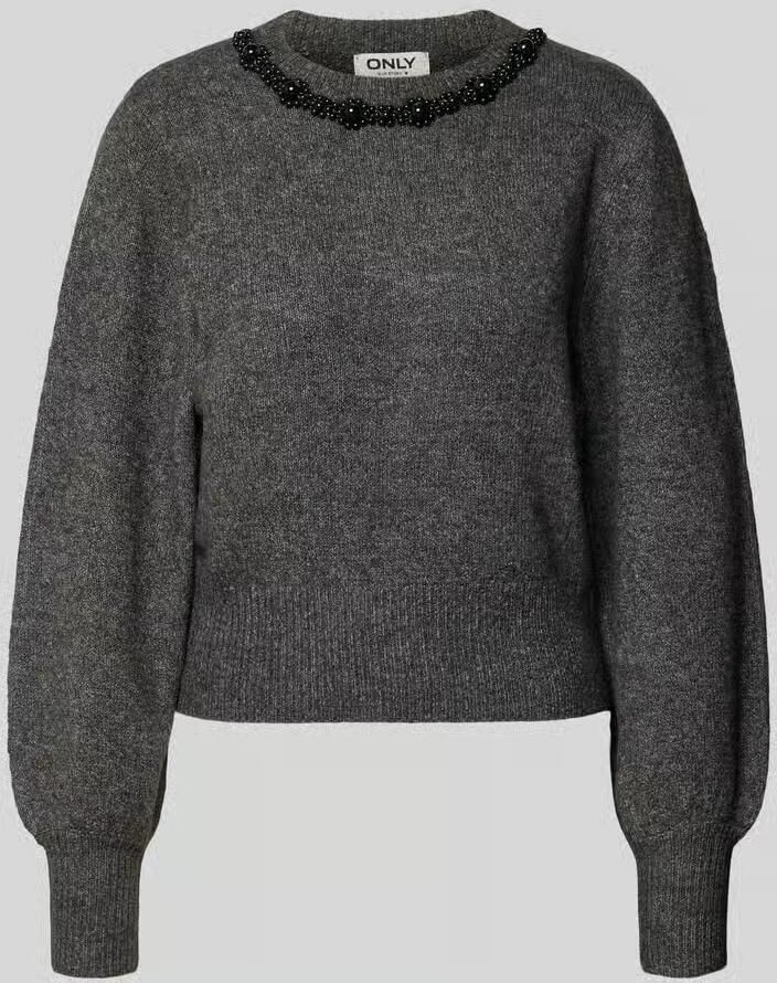 Only Regular fit pullover met strass-steentjes model 'ELSA'