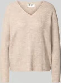 Only Onlcamilla V-Hals L S Pullover Knt: Pumice Stone MELANGE | Freewear Print Beige Dames - Foto 13