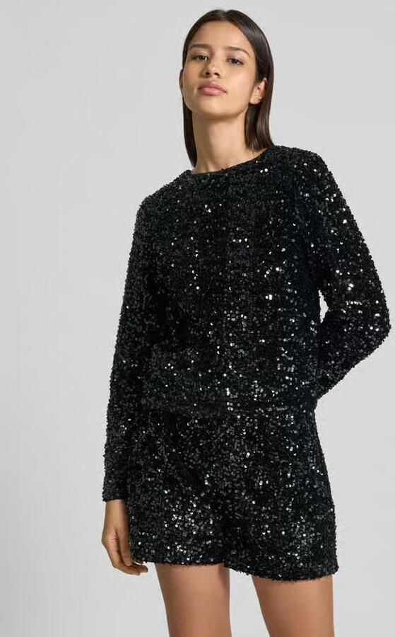 Only Regular fit shirt met lange mouwen met pailletten model 'CONFIDENCE' - Foto 3