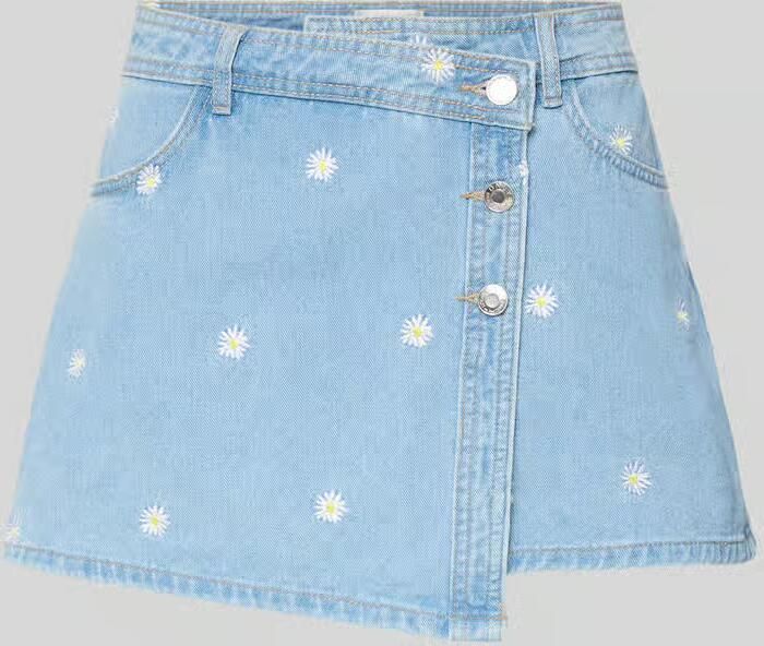 ONLY regular waist gebloemde casual short light blue denim - Foto 5
