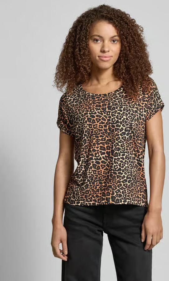 Only Shirt met korte mouwen ONLMOSTER – Shirt met dierenprint en losse snit animal-print modieus loose fit viscosemix ronde hals - Foto 8