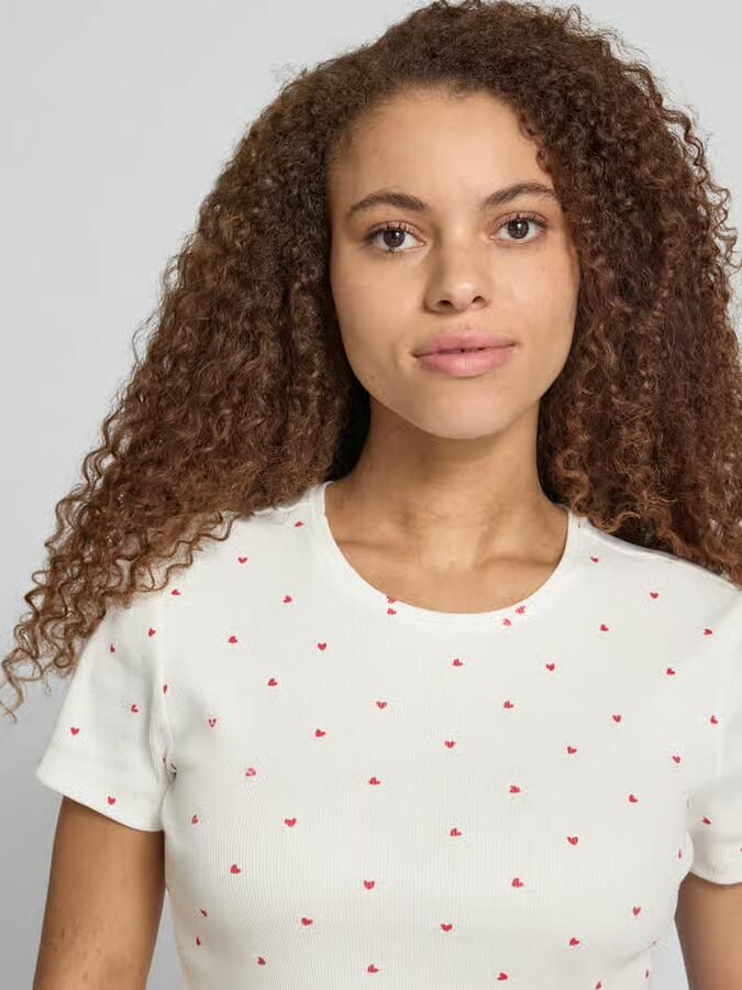 Only Regular fit T-shirt in riblook model 'FENJA LIFE'