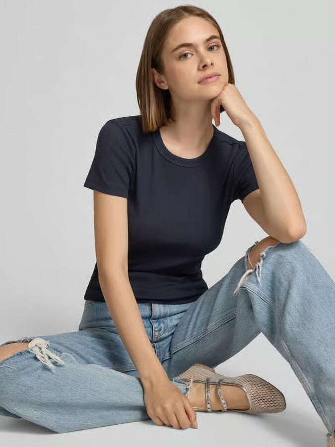 Only regular fit T-shirt van katoenmix model 'VAL' - Foto 2