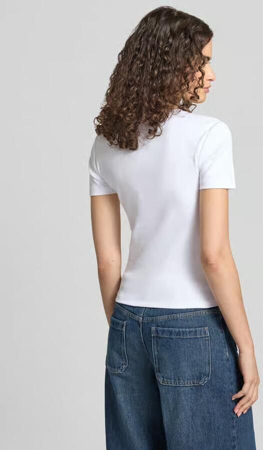 Only Slim fit T-shirt van Mix van biologisch katoen Model 'VAL LIFE' - Foto 7