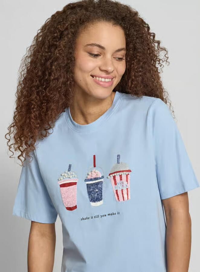 Only regular fit T-shirt van pure biologisch katoen model 'BURST' - Foto 3