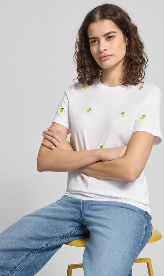 Only Regular fit T-shirt van puur biologisch katoen Model 'KETTY LIFE'